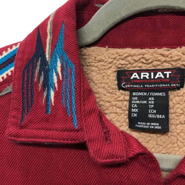 Jacket Denim By Ariat In Red, Size:Xs Cheap