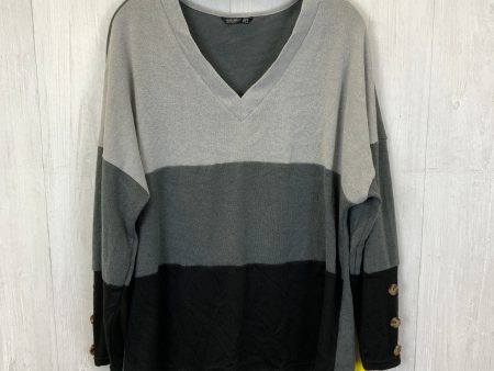 Top 3 4 Sleeve By Clothes Mentor In Black & Grey, Size: Xl Online