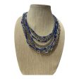 Necklace Layered In Blue & Silver For Cheap