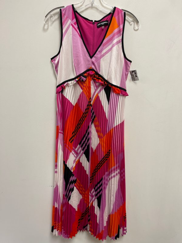 Dress Designer By Karl Lagerfeld In Orange & Pink, Size: S on Sale