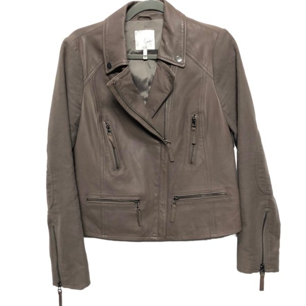 Jacket Moto Leather By Joie In Taupe, Size: M For Cheap