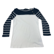 Top Long Sleeve By Lauren By Ralph Lauren In Blue & White, Size: M Online now