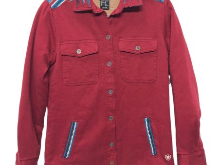 Jacket Denim By Ariat In Red, Size:Xs Cheap