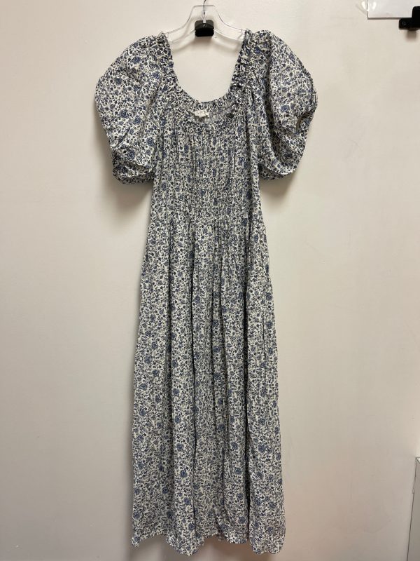 Dress Casual Maxi By Clothes Mentor In Blue & White, Size: L For Discount