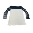 Top Long Sleeve By Lauren By Ralph Lauren In Blue & White, Size: M Online now