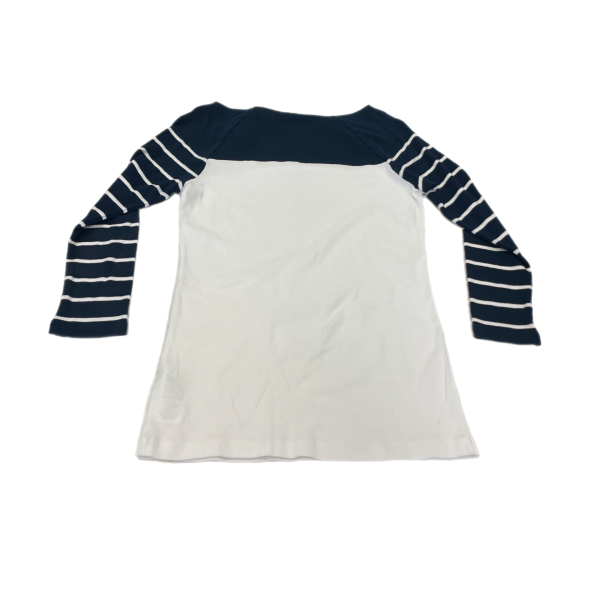 Top Long Sleeve By Lauren By Ralph Lauren In Blue & White, Size: M Online now