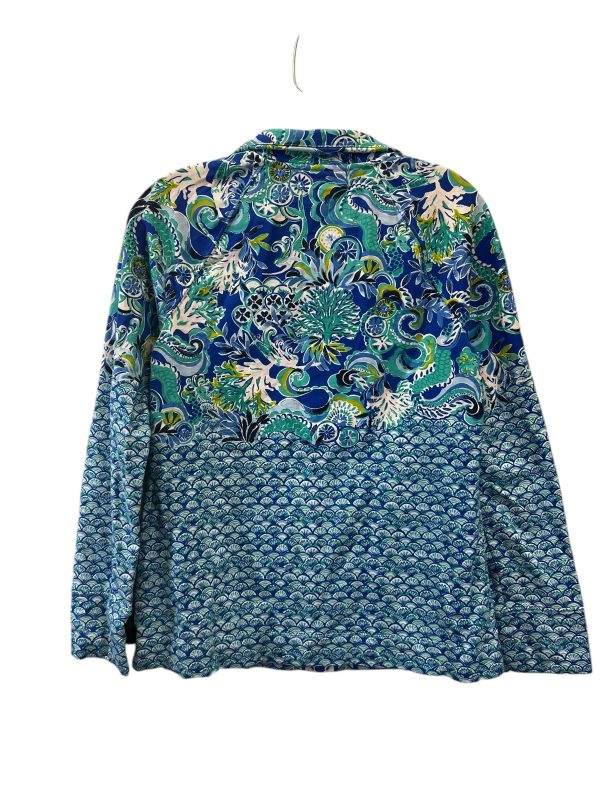 Top Long Sleeve By Lilly Pulitzer In Blue & Green, Size: S Online Sale