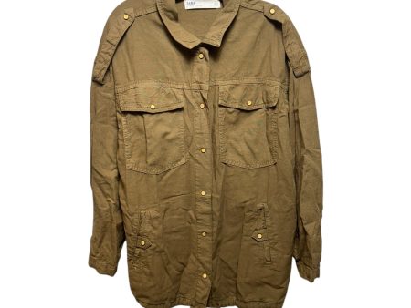 Wood Snap Parka Jacket Utility By Zara In Tan, Size: L Online Hot Sale