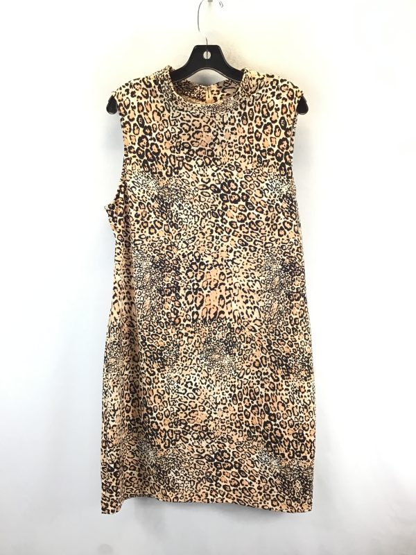 Dress Casual Midi By Sharagano In Leopard Print, Size: Xl Fashion