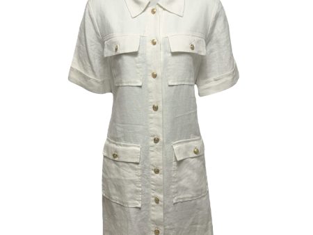 Gamine Shirtdress In Linen By J. Crew In White, Size: 4 on Sale