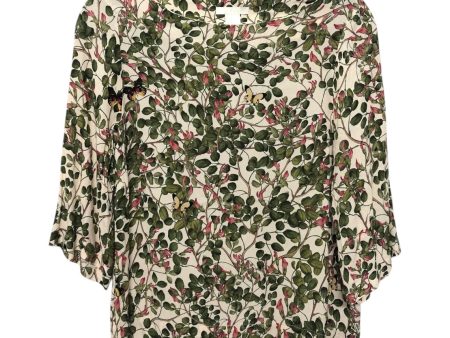 Top 3 4 Sleeve By H&M In Green & Pink, Size:2 Discount