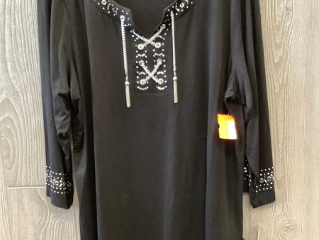 Top 3 4 Sleeve By Jm Collections In Black, Size: 2x Online Hot Sale