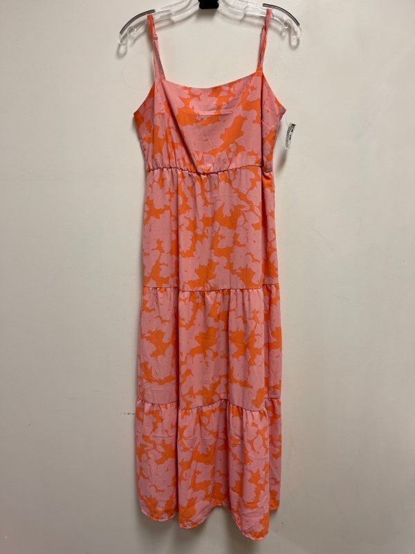 Dress Casual Midi By Social Standard By Sanctuary In Orange & Pink, Size: M Fashion