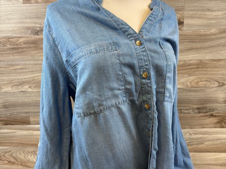 Top Long Sleeve Basic By Chicos In Blue Denim, Size: L Sale