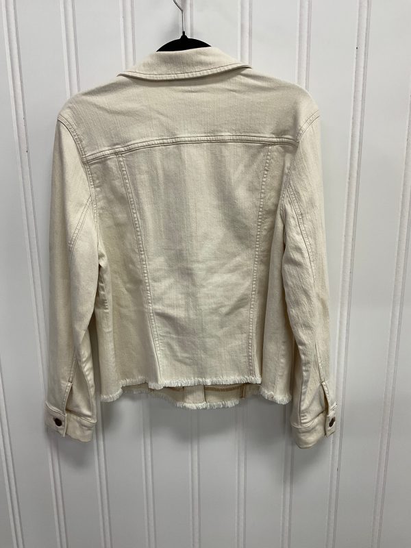 Jacket Denim By Chicos In Beige, Size: L Online Hot Sale